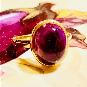 Antique 14k Gold & Amethyst Ring. Size 6.5. Marked